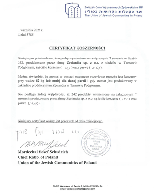 Certyfikat Koszerności dla Zeelandia